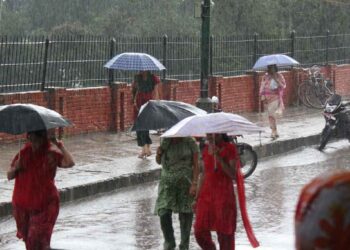 देशभर बिहानैदेखि वर्षा, दिउँसो भारी वर्षाको सम्भावना