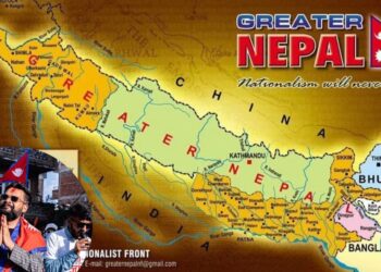 काठमाडौं महानगरपालिकाका मेयर साहको कार्यकक्षमा ‘ग्रेटर नेपाल’ को नक्सा