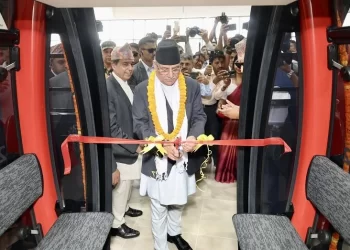 प्रधानमन्त्री प्रचण्डद्वारा लुम्बिनी केबलकारको उद्घाटन