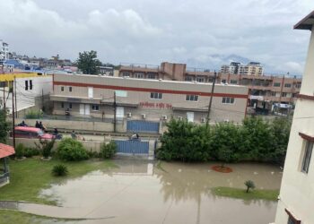 एमाले केन्द्रीय कार्यालय च्यासलमा पस्यो मनोहराको बाढी