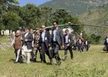 भूकम्प प्रभावित क्षेत्र अवलोकन गर्न प्रधानमन्त्री प्रचण्ड बझाङमा