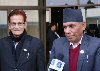 राष्ट्रियसभा अध्यक्षका लागि कांग्रेसका युवराज शर्मा र माओवादी केन्द्रका सांसद नारायण दाहालको उम्मेदवारी दर्ता