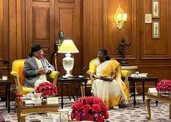 भारतका राष्ट्रपति द्रौपदी मुर्मुसँग प्रधानमन्त्री दाहालको शिष्टाचार भेट
