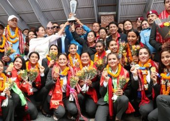 भलिबल क्लब च्याम्पियनसिपको उपाधि विजेता नेपाल पुलिस क्लब स्वदेश फिर्ता